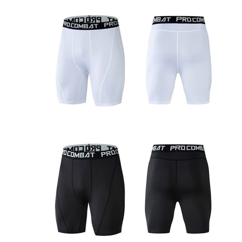 Quần Legging thể thao nam PRO COMBAT Dáng ngắn - Quần giữ nhiệt nam dạng đùi chuyên GYM Bóng Rổ Đá Banh QL01