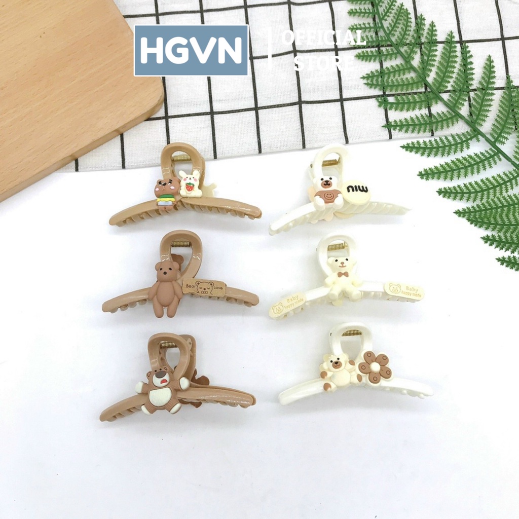 Kẹp Tóc Ngoạm Tóc HGVN Hình Gấu Dễ Thương Size 11cm