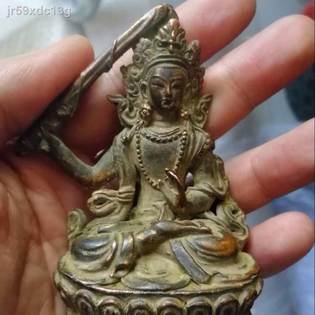 Đồ đồng cũ màu vàng Thần của sự giàu có Phật Tây Tạng trang trí nhỏ Thờ tượng Phật, vật cũ, cổ cổ, Bộ sưu tập