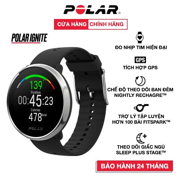 Đồng hồ thể thao Polar Ignite M/L, đo nhịp tim chuẩn xác, vỏ sợi thủy tinh cùng thép không gỉ - Bảo hành 24 tháng