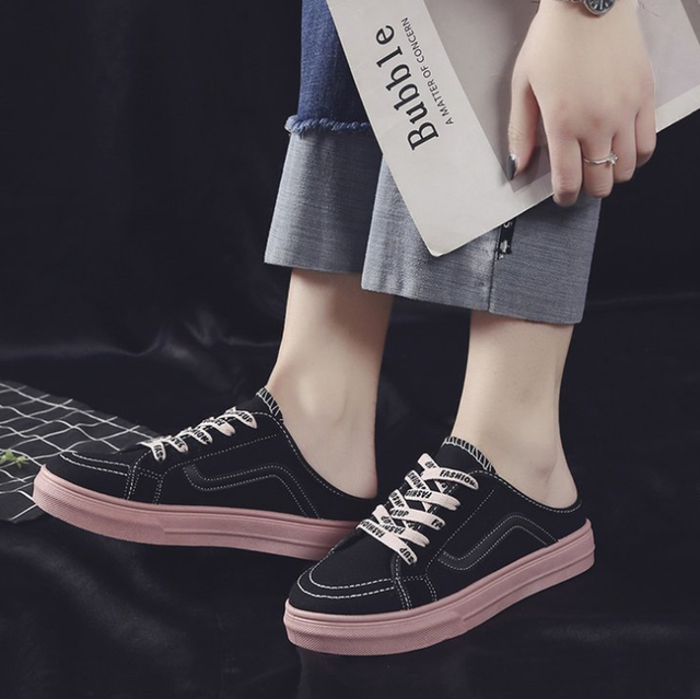 [Mã FAGREEN245 giảm tới 30K đơn 99K] Giày sục thể thao dây hồng cute SỤC N.Y ( Fom Rộng lùi lại 1 ri ) | BigBuy360 - bigbuy360.vn