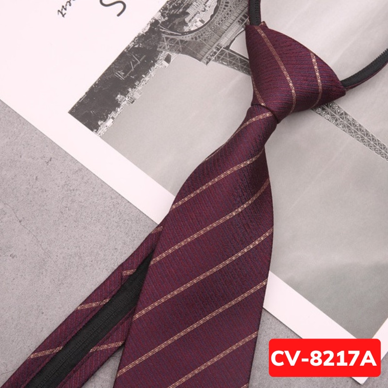 Cà vạt Nam bản to 8cm phong cách lịch sự, chững chạc, Cravat thắt sẵn, Calavat chú rể, Cavat công sở, dự tiệc CV-8217