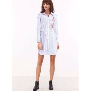 ĐẦM SƠ MI THÊU HOA XUẤT KHẨU VNXK D018
