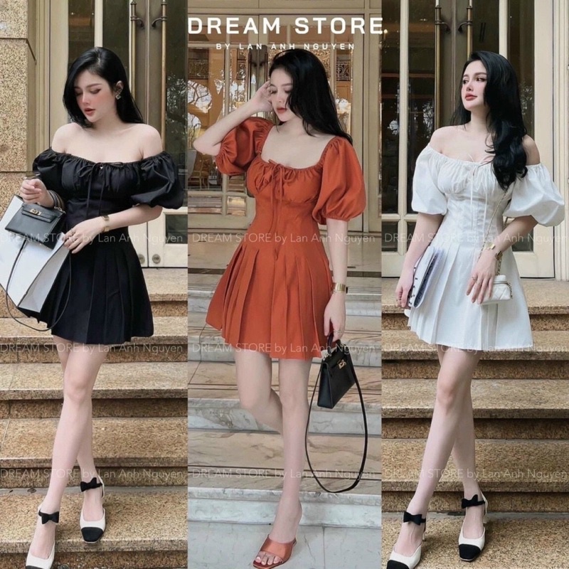 (SHOP BIGSIZE nữ 50kg đến 90kg ) ĐẦM XẾP LY TRỄ VAI TAY PHỒNG