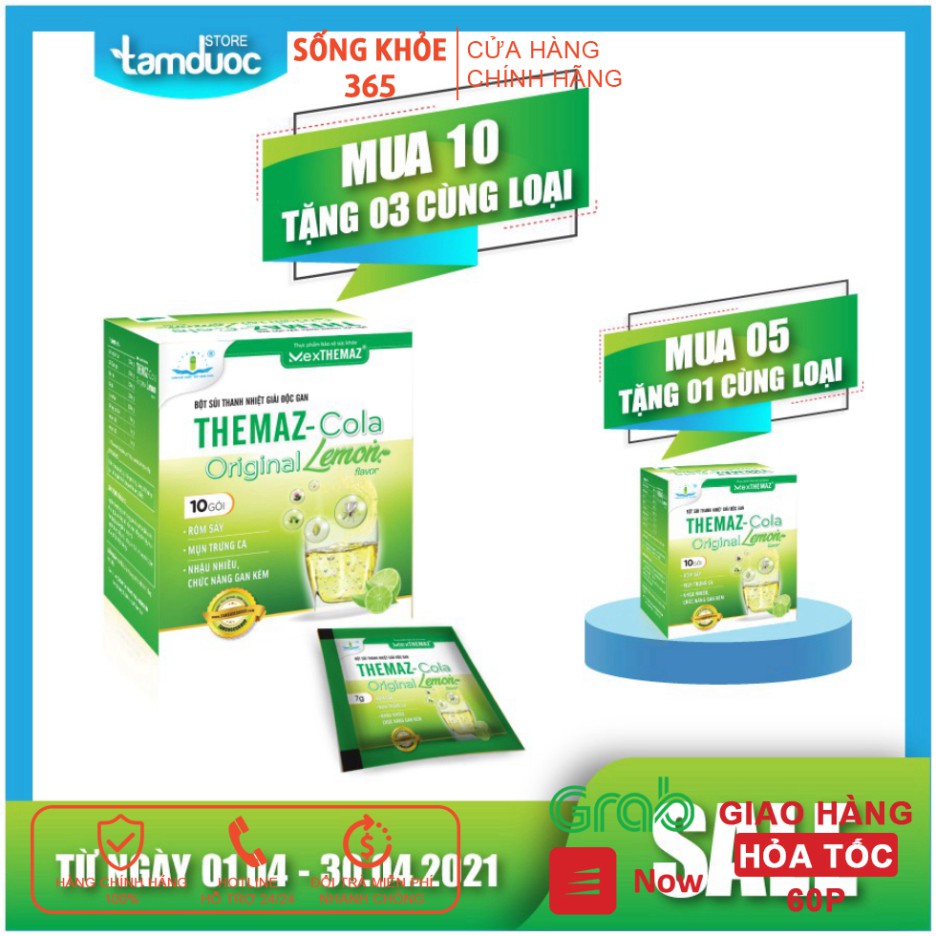 Bột sủi thanh nhiệt giải độc gan Themaz Cola Original - Vị Chanh ⚡️SK365