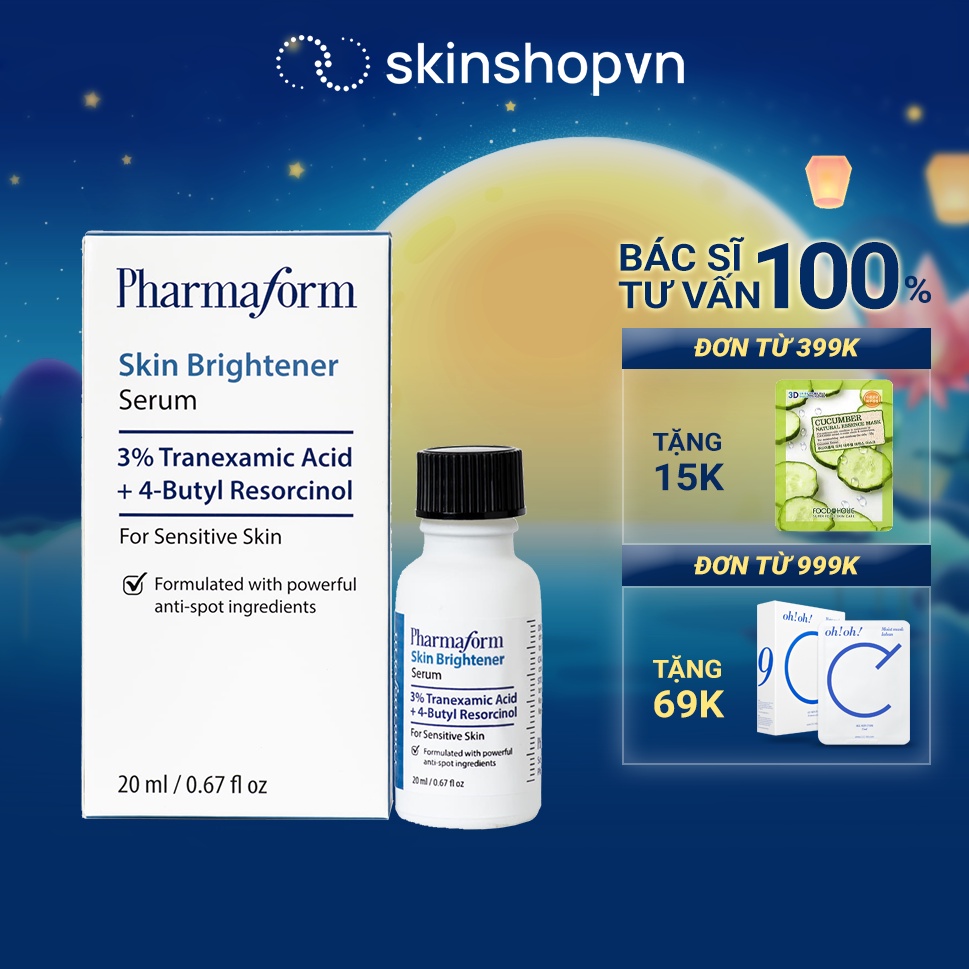 Serum trắng da, Giảm thâm mụn và thâm nám Pharmaform Skin Brightener 20ml