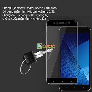 Kính cường lực xiaomi redmi note 5a full màn hình