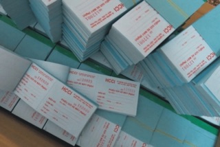 Phiếu giữ xe có số, không số