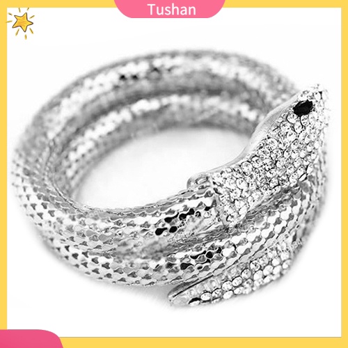 Vòng tay hình rắn đính đá phong cách retro độc đáo
