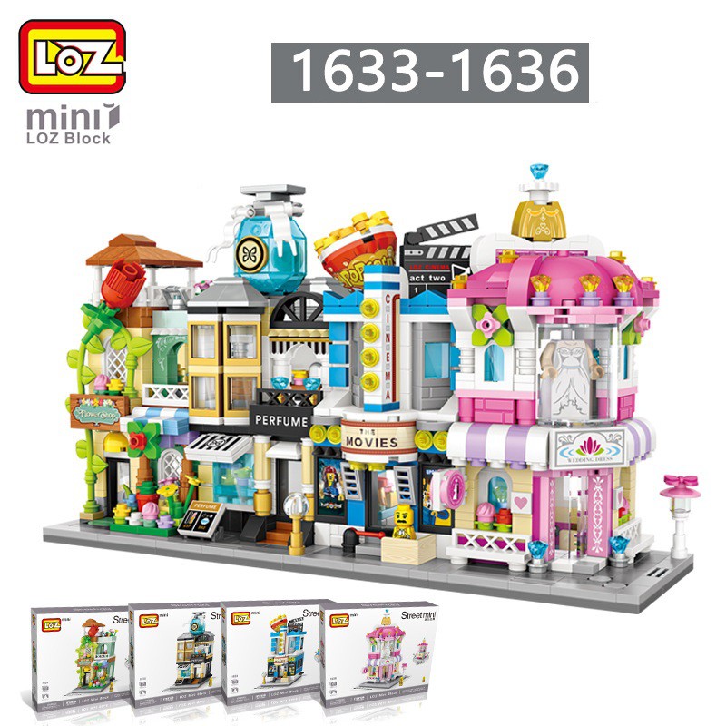 Đồ chơi lắp ráp mô hình nhà, xếp hình 3D công trình kiến trúc nanoblock LOZ STREET 1629-1648