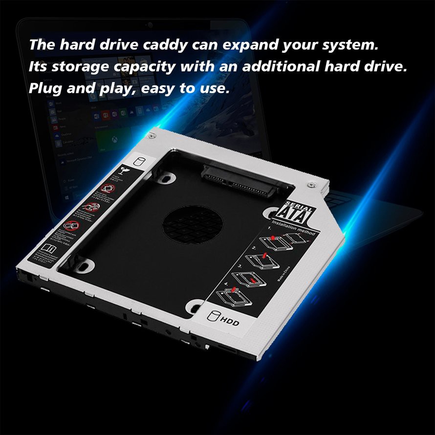 Caddy Bay HDD SSD SATA Cho MacBook Pro 13/15/17 Inch - Khay ổ cứng thay thế ổ DVD