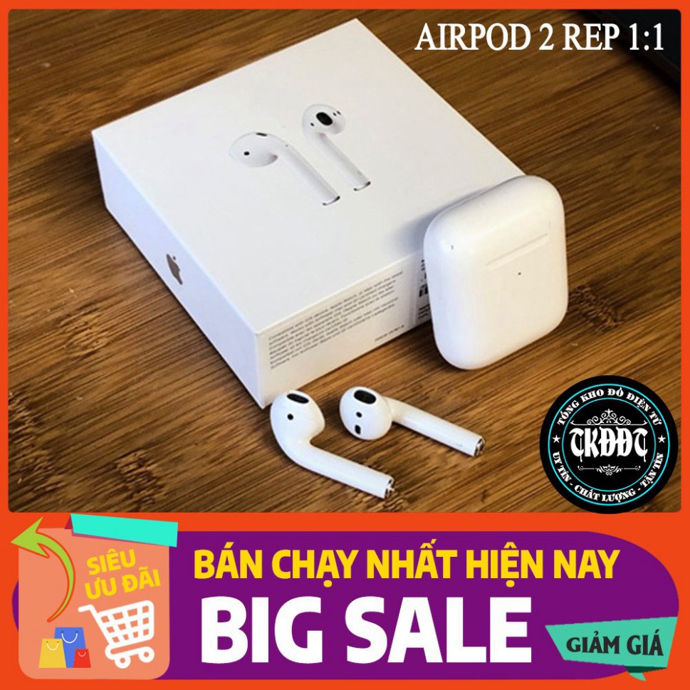 XẢ HÀNG THANH LÝ Airpods 2 1.1 (Đổi Tên & Định Vị) Chống ồn, Cảm biến [Phiên Bản Cao Cấp Như Auth] XẢ HÀNG THANH LÝ