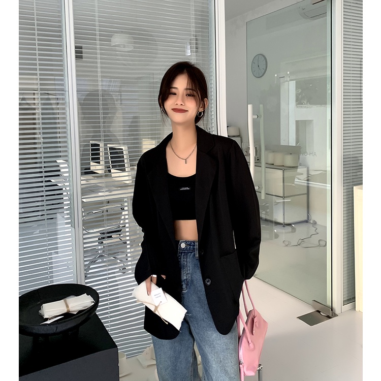 Áo Khoác Vest Dáng Rộng Thiết Kế Đơn Giản Thiết Kế Mới Thời Trang Mùa Thu Dành Cho Nữ