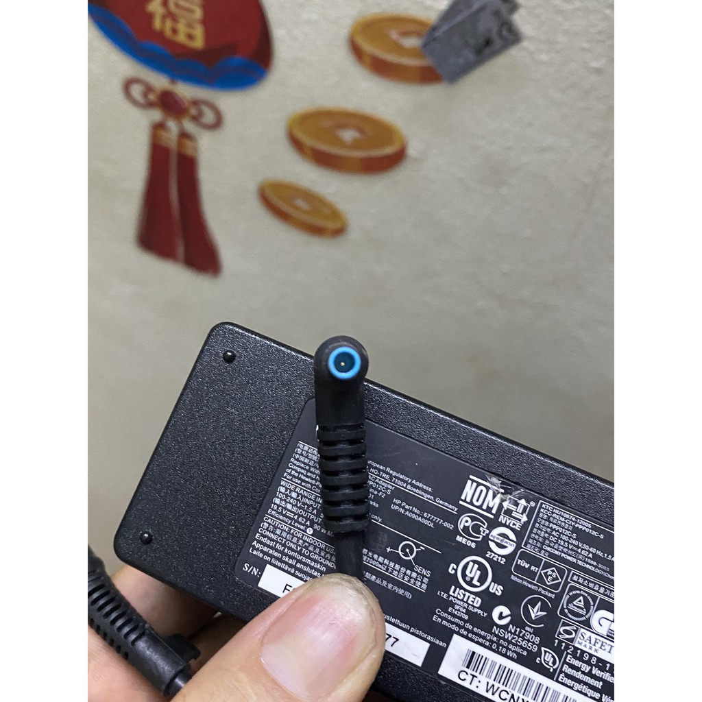 Sạc laptop Hp 19.5V-4.62A chân nhỏ xanh chính hãng