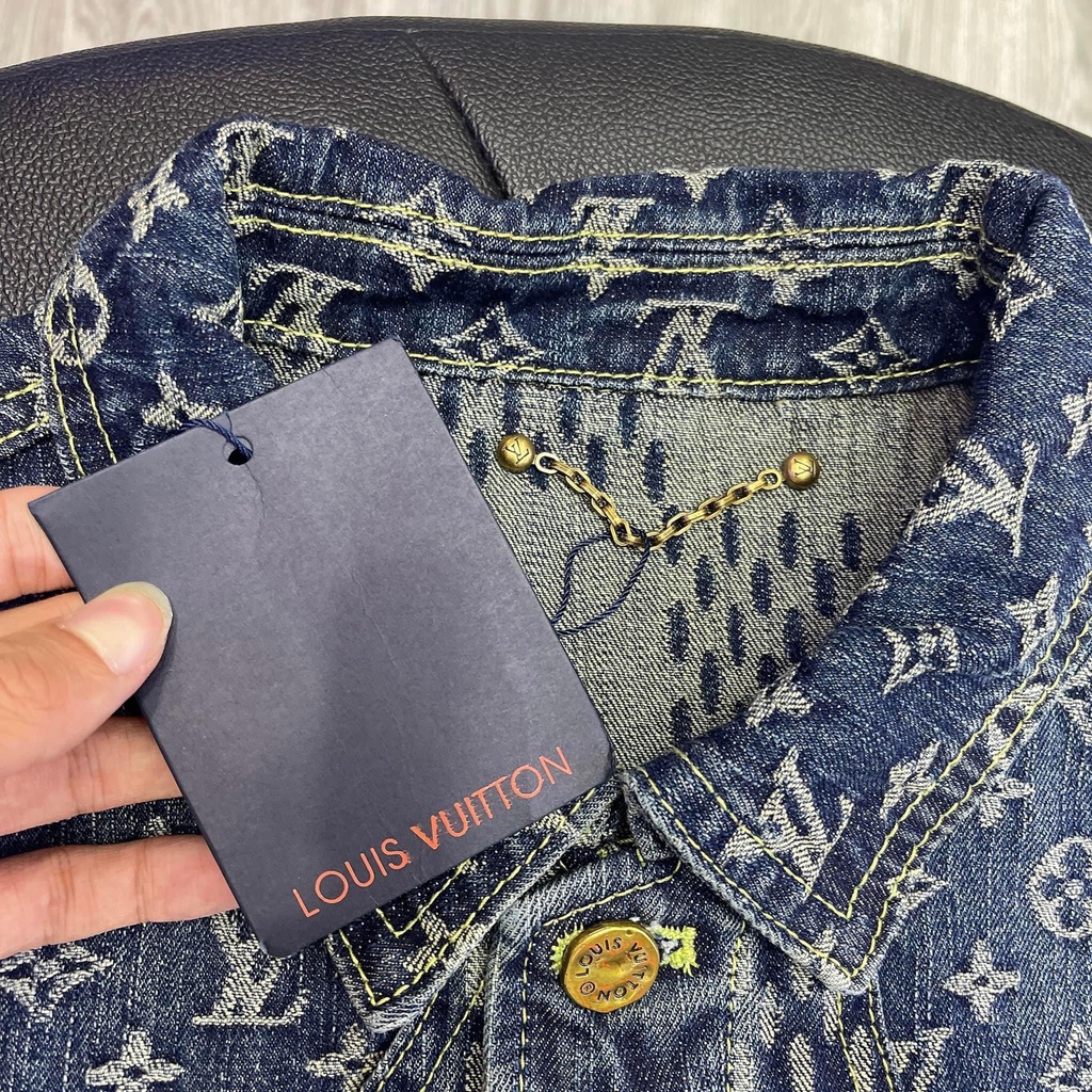 Áo Khoác Luon Vuituoi GIANT DAMIER WAVES MONOGRAM LV X NIGO - DENIM JACKET