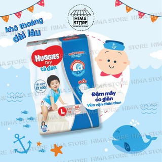 [Lựa chọn quà] Tã Dán Huggies M76/L68/XL62 Miếng Mẫu Mới Đệm Mây Co Dãn
