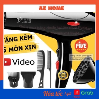 Máy sấy tóc tạo kiểu deliya công suất lớn 2200w tặng kèm bộ phụ kiện 1 hoặc 5 chi tiết tùy phân loại máy sấy