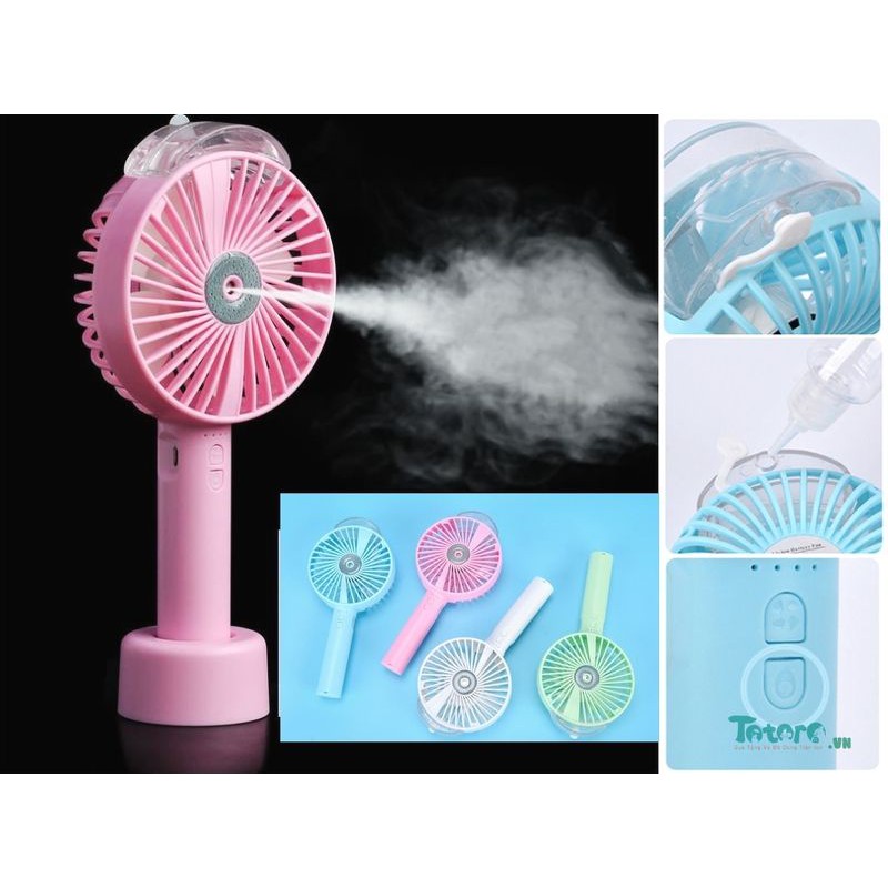 QUẠT PHUN SƯƠNG Cầm Tay Quạt Mini Tích Điện Phun Sương Hơi Nước Tạo Ẩm 1200mAh - QUẠT PHUN SƯƠNG TINH DẦU  - Hàng Chuẩn