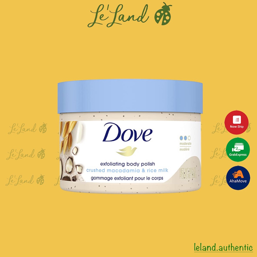 Bill US - Tẩy tế bào chết Dove Exfoliating Body Polish Macadamia &amp; Rice Milk 298g