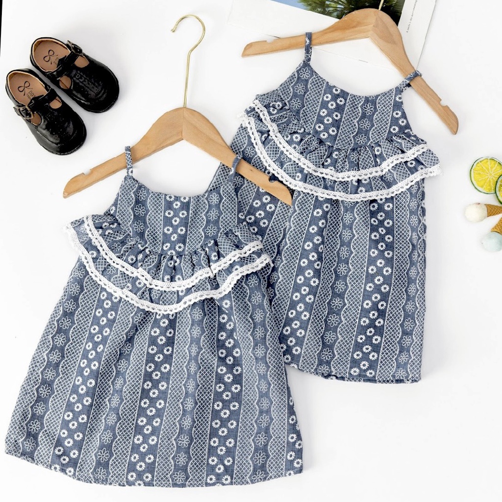 Váy Bé Gái Dáng 2 Dây Mát Mẻ Nhiều Màu Xinh Xắn O.P kids