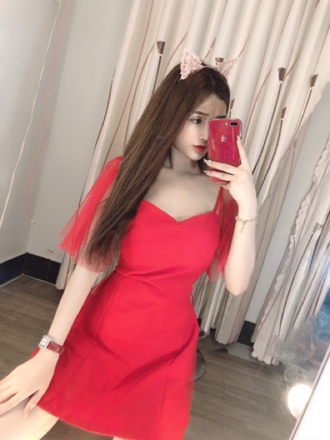 Đầm xòe phối lưới kèm quần chất sịn -hàng cao cấp | BigBuy360 - bigbuy360.vn