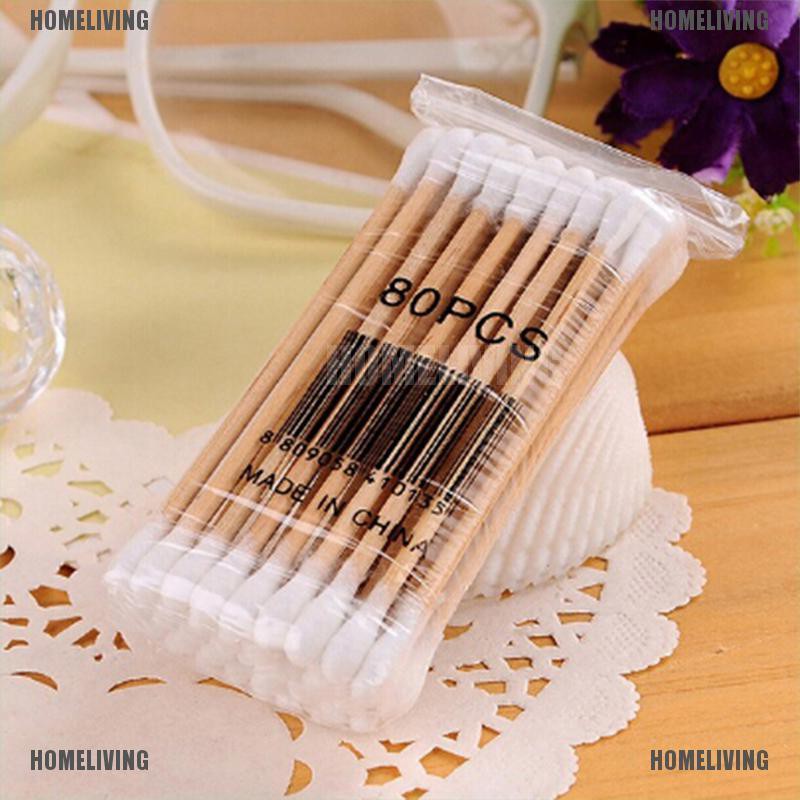 Hộp 30-35 Tăm Bông Cotton Hai Đầu Dùng Trang Điểm / Vệ Sinh Tai