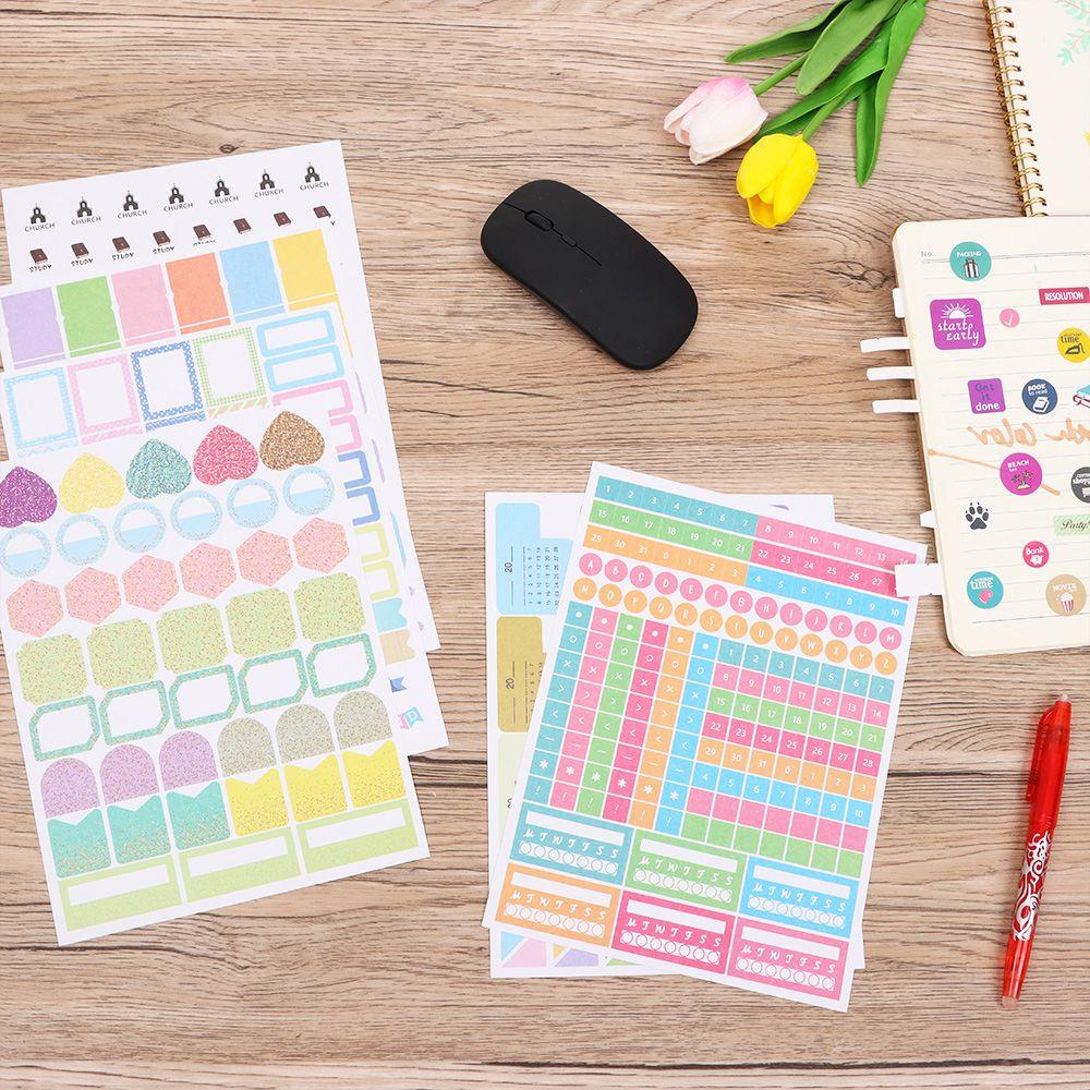 PISTA Set 6 / 12 Tờ Giấy Dán Ghi Chú Lên Kế Hoạch Hàng Ngày