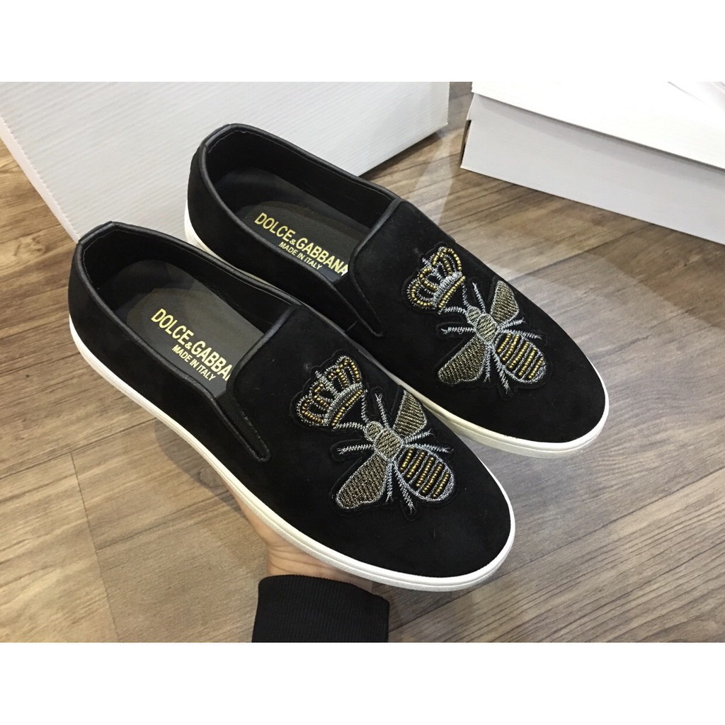 [Tặng quà] Giày vải thêu mác ong thời trang Dolce & Gabbana - Thái Sneaker