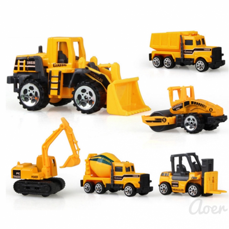 Aoer Children’s toy sliding excavator alloy car model mini set engineering vehicle