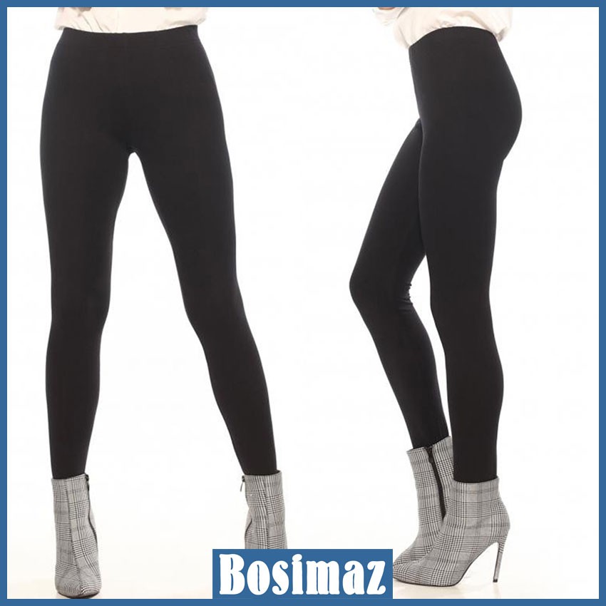 Quần Legging Nữ Bosimaz MS011 dài không túi màu đen cao cấp, thun co giãn 4 chiều, vải đẹp dày, thoáng mát không xù lông