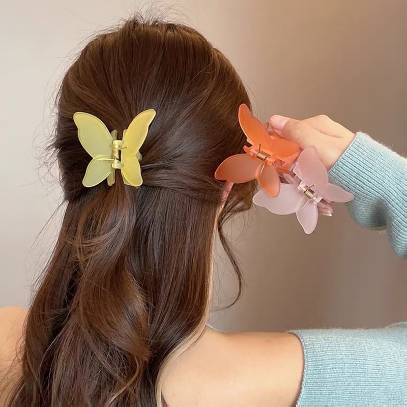 Kẹp tóc kiểu Pháp hình bướm thần tiên khí chất thạch sương mờ, kẹp tóc sau đầu phụ kiện cho nữ