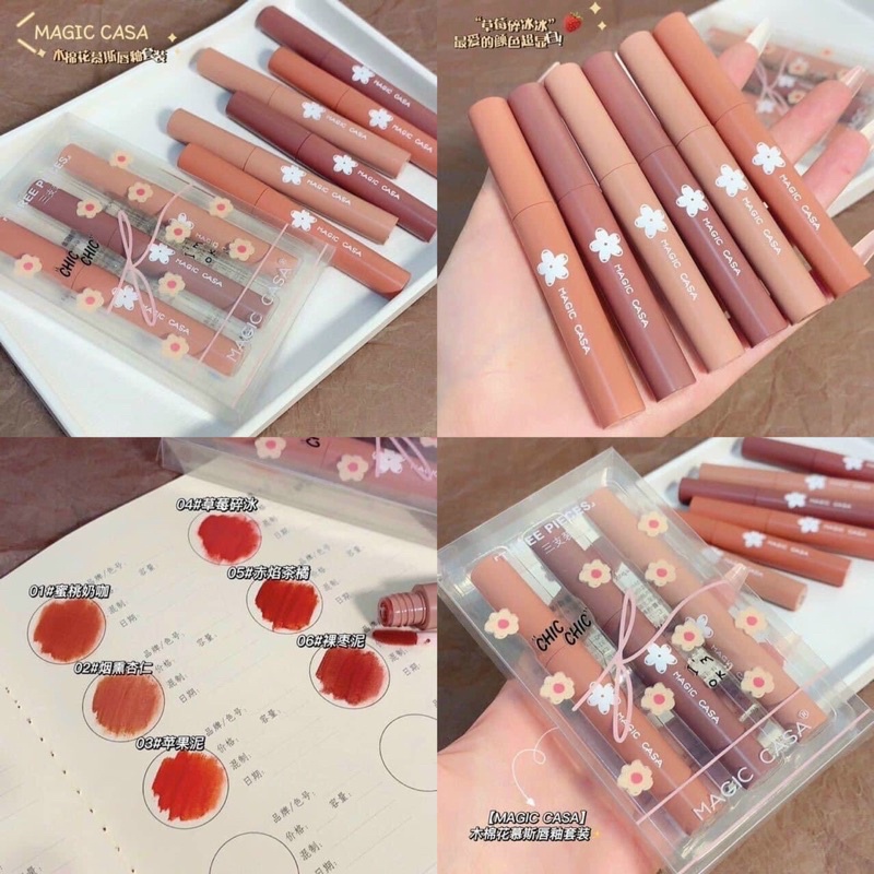 Set 3 son kem lì HOA ANH ĐÀO CHIC CHIC
