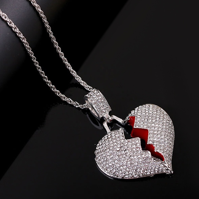 Vòng cổ Hợp Kim Dáng Dài Mặt Hình Trái Tim Vỡ Hợp Thời Trang Cho Nam Và Nữ