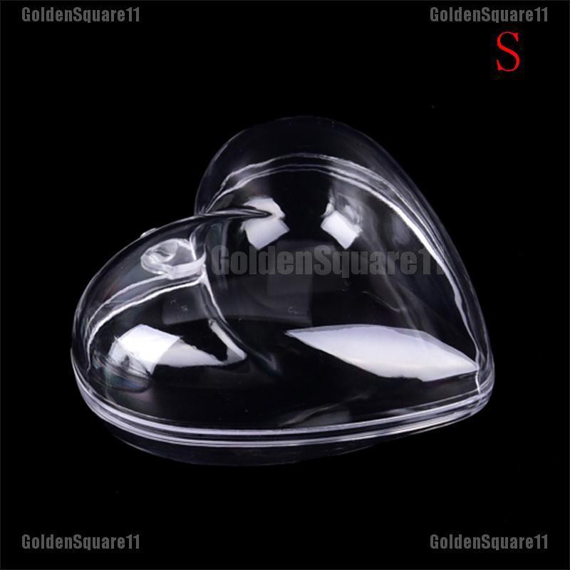 1 Set 2 Khuôn Nhựa Làm Bom Tắm Hình Trái Tim 65 / 80mm