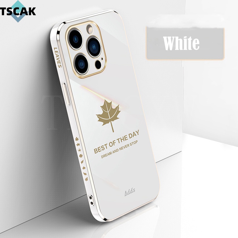 Ốp Điện Thoại TPU Mềm Chống Sốc Họa Tiết Lá Phong Mạ Điện Cho Realme GT2 GT Neo 2 Q5 Pro GT Neo3T GT Neo 3 GT 9i Explorer Master