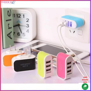Củ sạc điện thoại 🍁 freeship 🍁 cóc sạc 3 cổng usb tiện lợi giao màu ngẫu nhiên