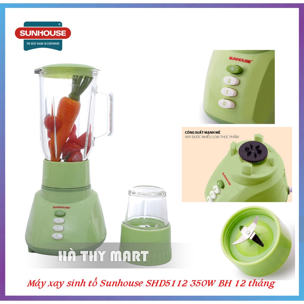 Máy xay sinh tố Sunhouse SHD5112 2 cối thủy tinh 350W