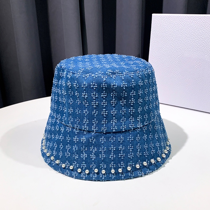 Cái Mũ  Rưởi Mũ Bucket Denim Màu Trơn Trẻ Trung Hợp Thời Trang Bỏ lỡ