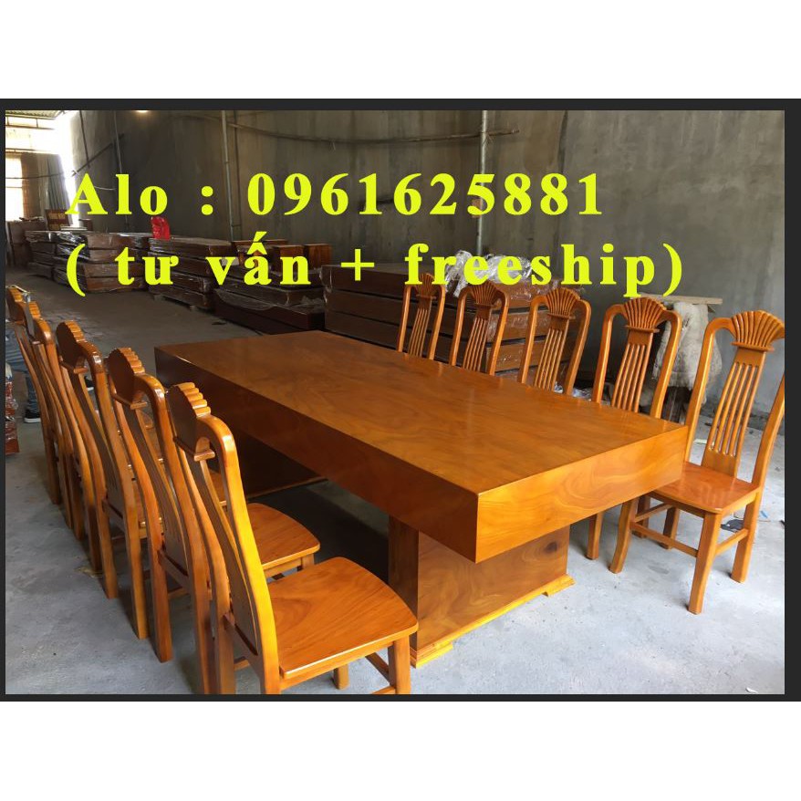 Bàn ghế ăn đóng hộp k3 gỗ cẩm vàng loại ghế đơn 10 chiếc