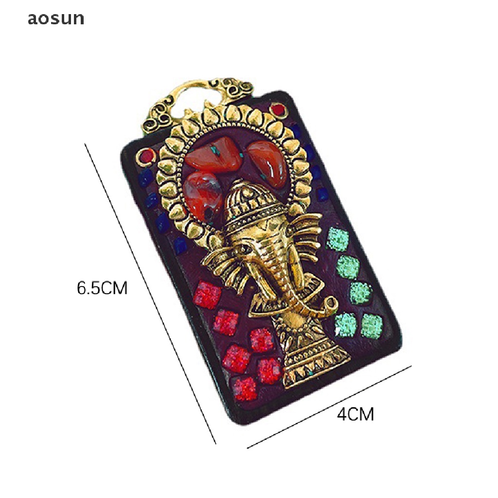 Aosun Vòng cổ Mặt Hình Tượng Phật Thượng Hải Nepal Bằng Gỗ Mun Độc Đáo