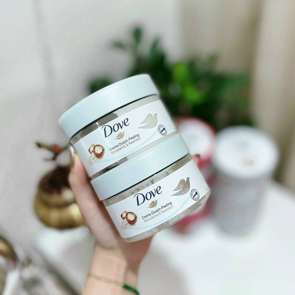 Tẩy da chết Body DOVE 225ml  --- MACA/ lựu (Đức)