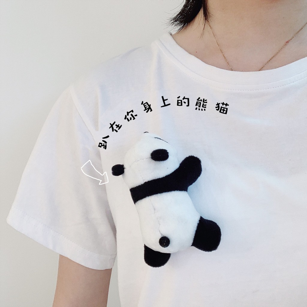 Pin cài áo, cài balo dạng bông hình gấu trúc Panda