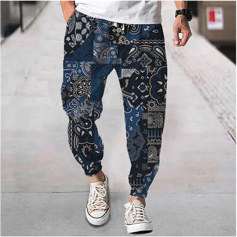 Quần Jogger Lưng Thun Co Giãn In Họa Tiết Hoa 3D Phong Cách Thể Thao Cho Nam