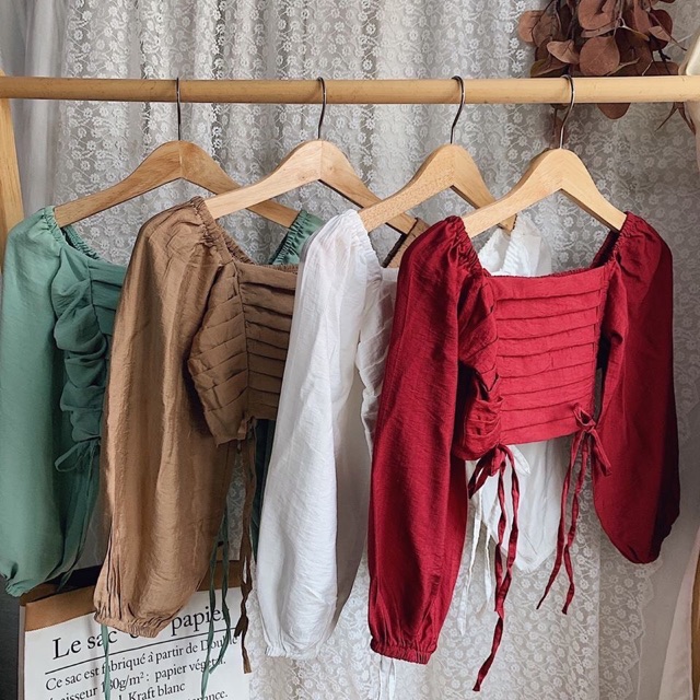 ÁO TAY BỒNG CROPTOP CHẤT SIÊU ĐẸP
