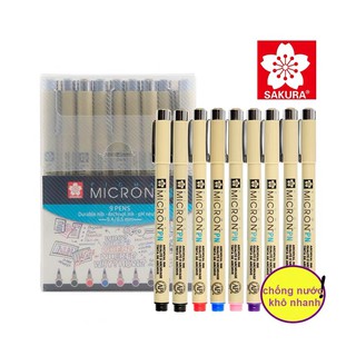 Bút Pigma Micron PN Sakura set 9 ngòi chống nước