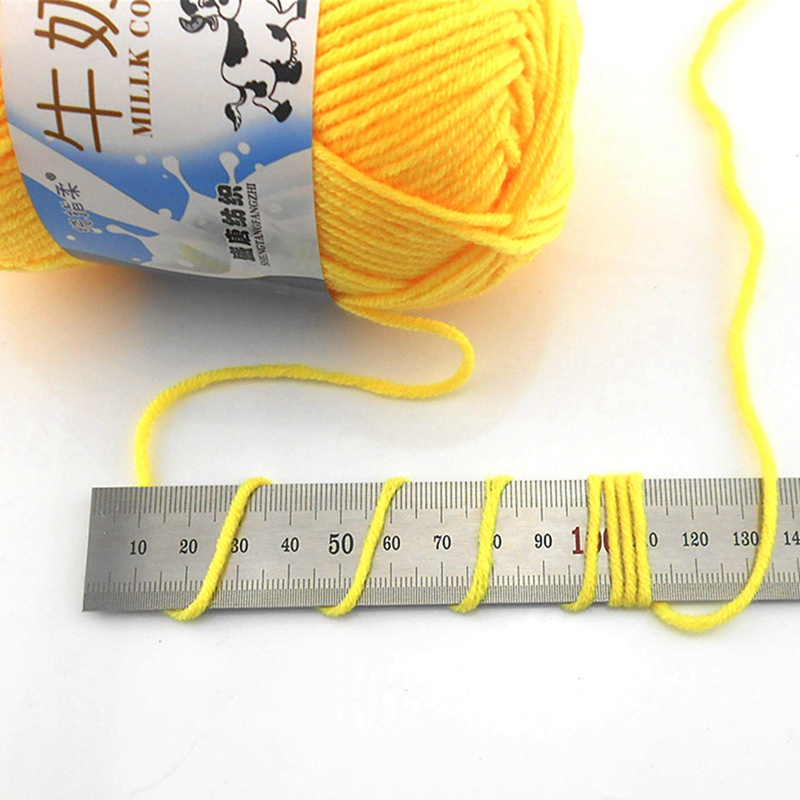 1 Cuộn Len Sợi Cotton Sữa 5 Lớp 50g Kèm 1 Kim May Vá