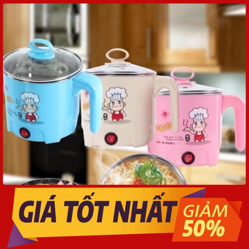 Nồi nấu mì màu 1,6 lít - Ca nấu lẩu, nấu mì mini - Đa năng, siêu tốc