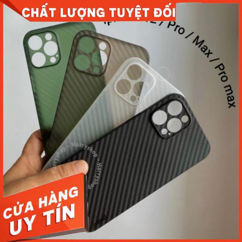 Ốp lưng Iphone 12 / Pro / Max / Pro max siêu mỏng vân carbon Memumi chính hãng