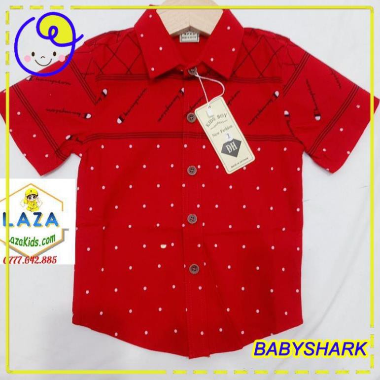 Áo sơ mi bé trai- Sơ mi thun chính phẩm đẹp ở BABYSHARK-Áo sơ mi bé trai size đại hàn quốc