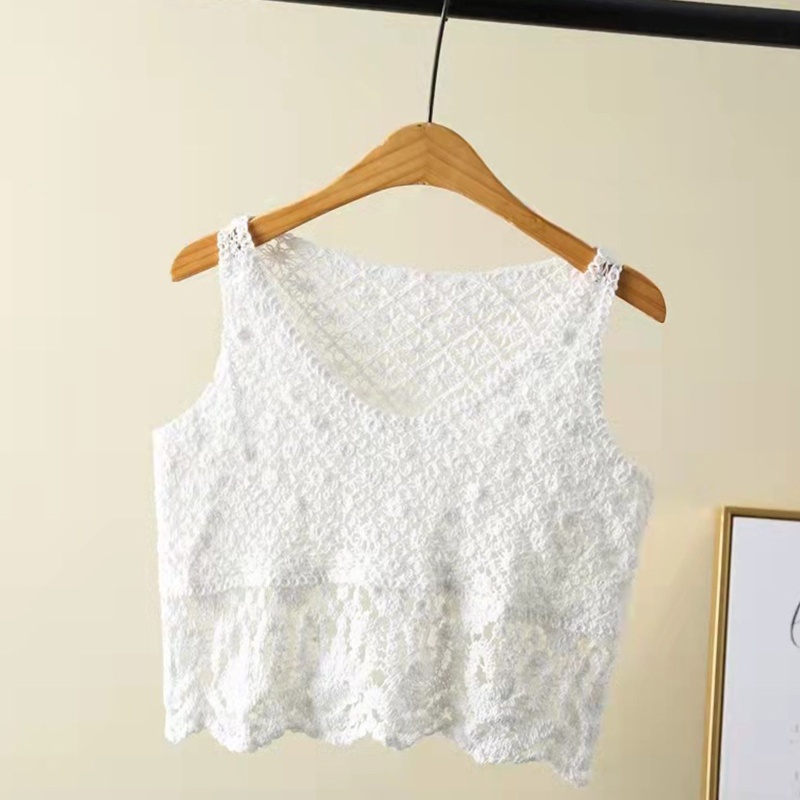 Brroa Áo Sweater Dệt Kim Không Tay Khoét Lỗ Rỗng Màu Trơn Mùa Hè Cho Nữ Wa